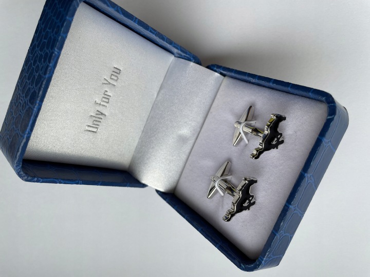 Srebrne spinki do mankietów EXC Ford Mustang GT Bullitt