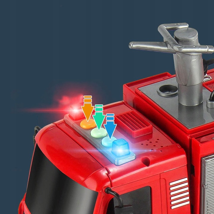 STRAŻ POŻARNA WÓZ SAMOCHÓD STRAŻACKI Z NAPĘDEM LEJE WODĄ ŚWIATŁO DŹWIĘK