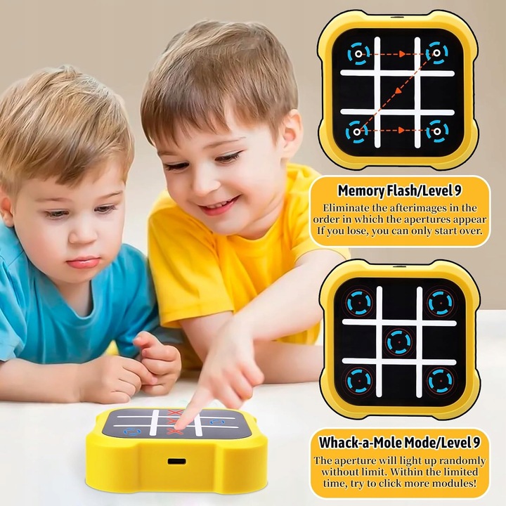 GRA KÓLKO I KRZYŻYK ELEKTRONICZNA 3 GRY LOGICZNE UMYSŁOWE ZRĘCZNOŚCIOWA GRA