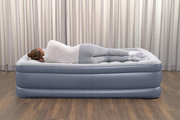 Dmuchany dla 2 osób dwuosobowy wysoki 200x150 wbudowaną pompką elektryczną