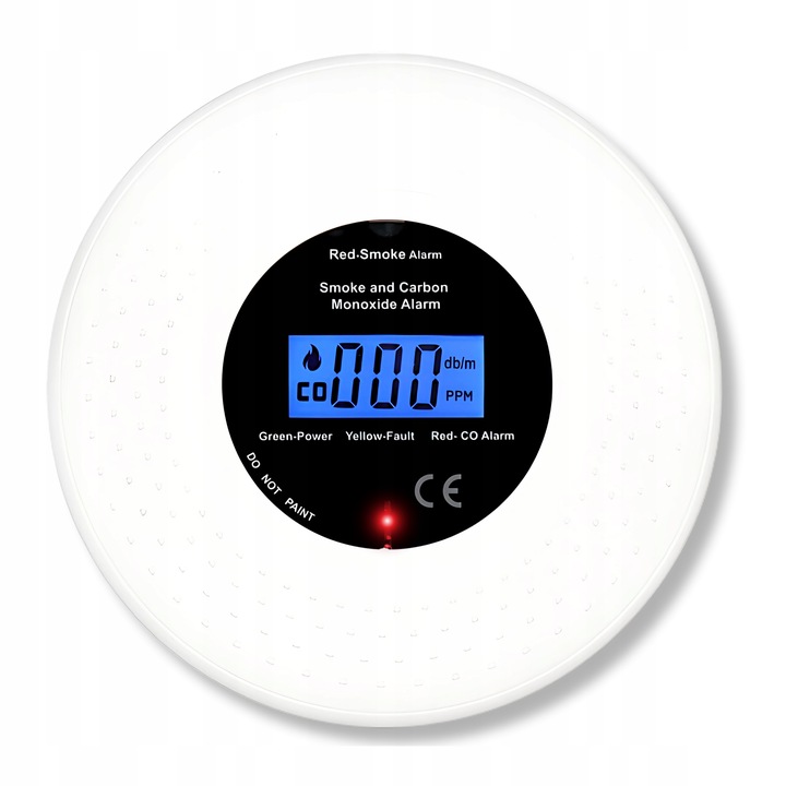 CZUJNIK CZADU DYMU TLENKU WĘGLA 2W1 CERTYFIKOWANY BEZPRZEWODOWY GŁOŚNY 85dB