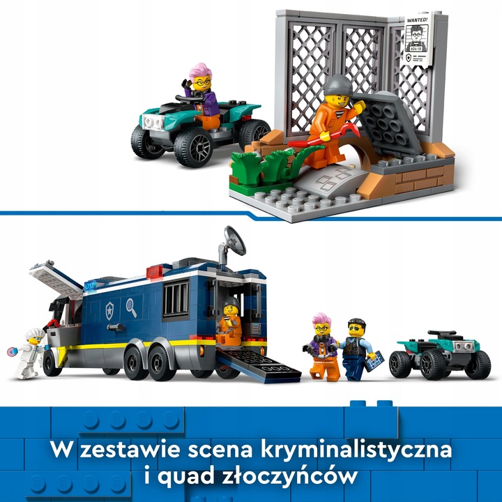 LEGO City Policyjna ciężarówka z laboratorium kryminalnym 60418