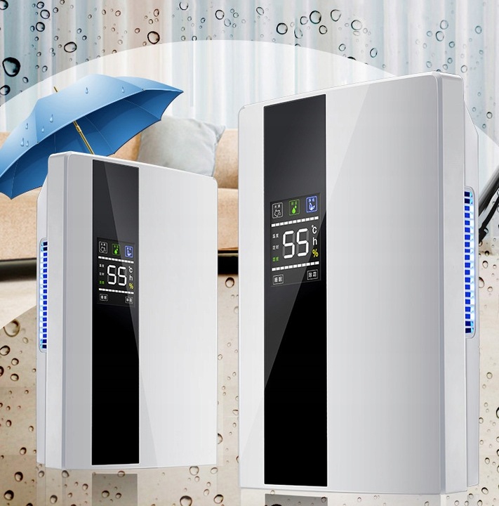 MOCNY OSUSZACZ POWIETRZA 90W Pochłaniacz Wilgoci do domu łazienki + PILOT