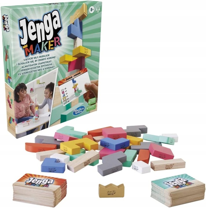 HASBRO GRA ZRĘCZNOŚCIOWA JENGA MAKER oryginalna, gra dla całej rodziny
