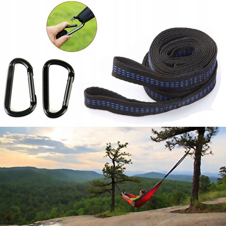 ZESTAW DO MOCOWANIA HAMAKA, SYSTEM ZAWIESZENIA, PASKÓW DO HAMAKA NA DRZEWIE