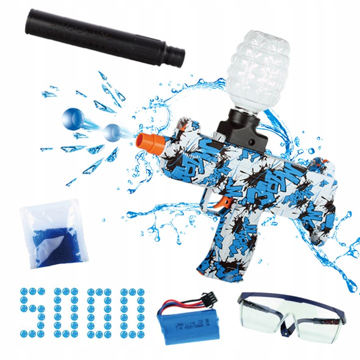 Pistolet Karabin Na Żelowe Kulki DUŻY Zestaw Automatyczny Broń Automat