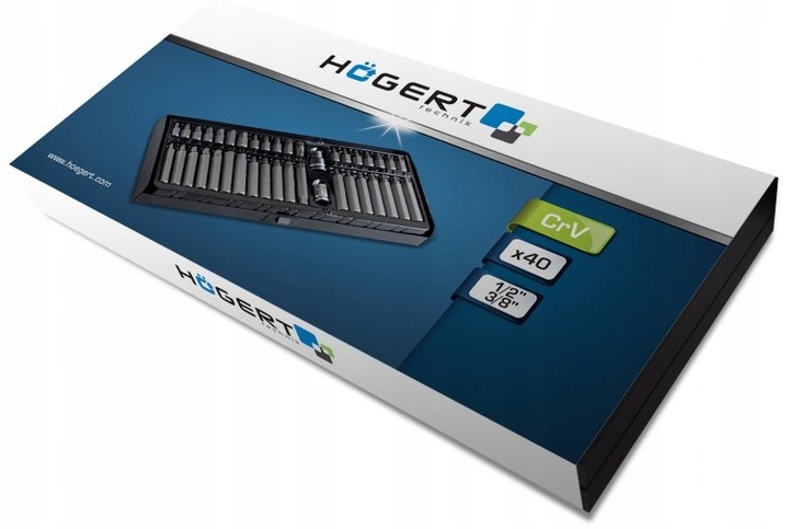 HOGERT HT1S404 ZESTAW NASADEK KLUCZY BITY SPLINE IMBUS TORX KOMPLET 40el