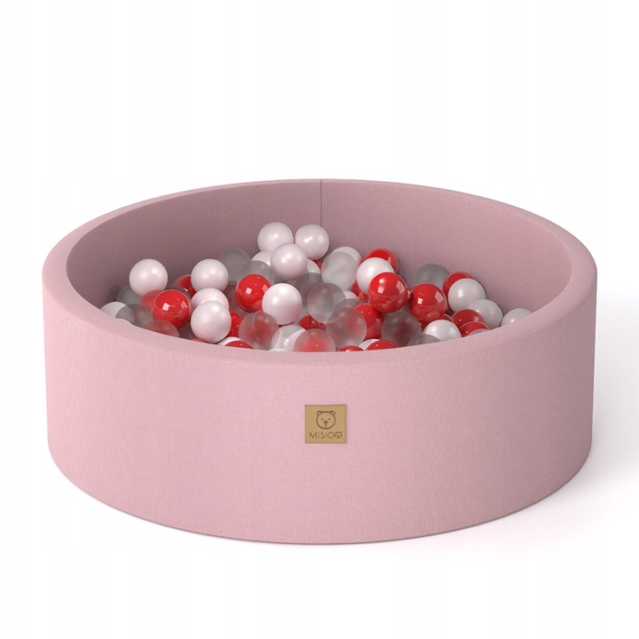 Suchy Basen z Kulkami 90x30 Kojec dla Dzieci Różowy Smart 200 piłek MISIOO