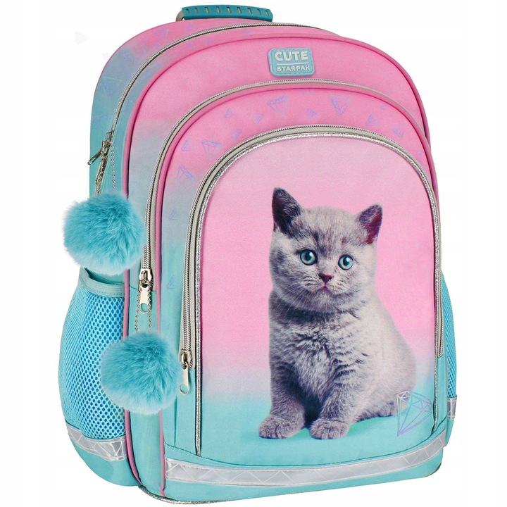 PLECAK SZKOLNY TORNISTER DLA DZIEWCZYNKI KOT KOTEK