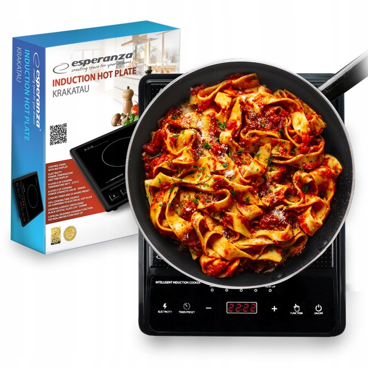 PŁYTA INDUKCYJNA KUCHENKA ELEKTRYCZNA 2000W TIMER 80°C~270°C 5 PROGRAMÓW