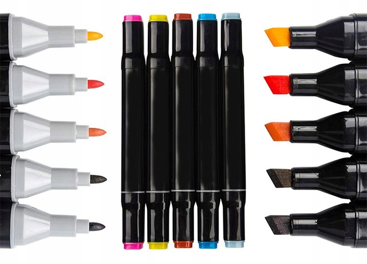 MARKERY ALKOHOLOWE FLAMASTRY MAZAKI PISAKI DWUSTRONNE Torba PREMIUM SET