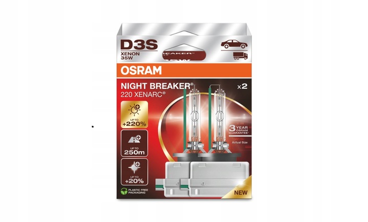 OSRAM D3S XENARC Night Breaker Laser 220% 2SZT