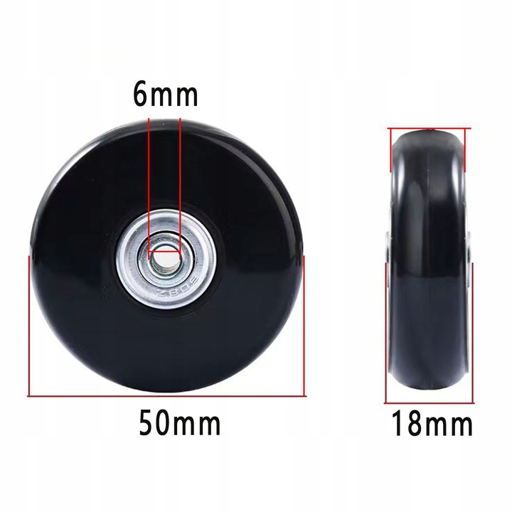 UNIWERSALNE KÓŁKA ZAPASOWE DO WALIZEK BAGAŻOWYCH Z METALOWYMI OSIAMI 4 SZT