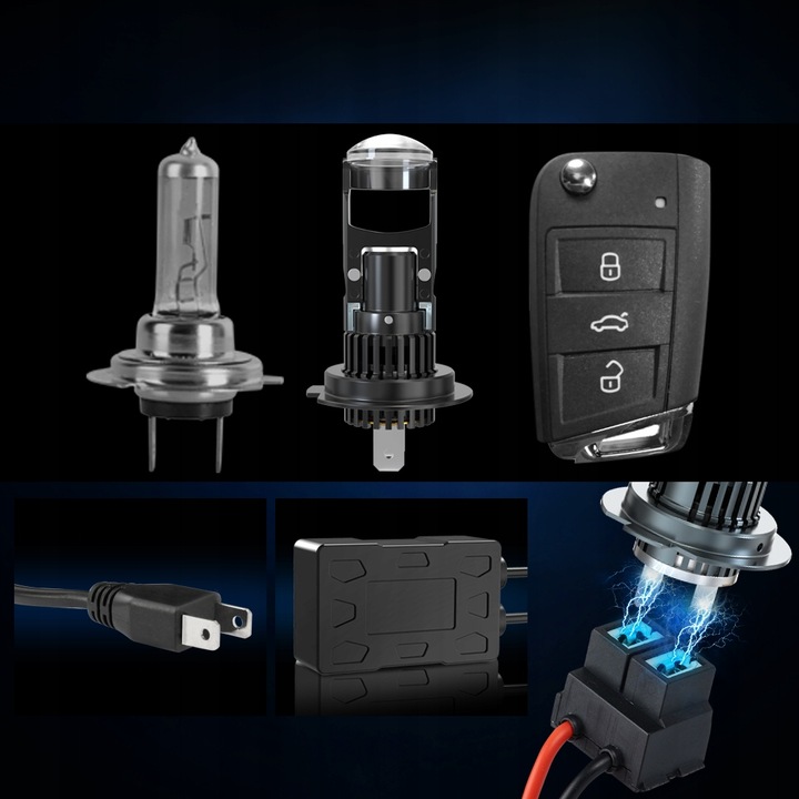 ŻARÓWKI LED H7 RETRIFY S&D PROJECTOR 100% IDEALNE ODCIĘCIE SOCZEWKA FISHEYE