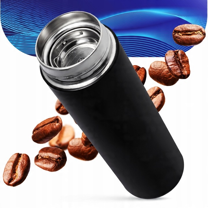 Kubek Termiczny Termos LED 500ml Duży | Butelka Na Kawę Herbatę Wyświetlacz