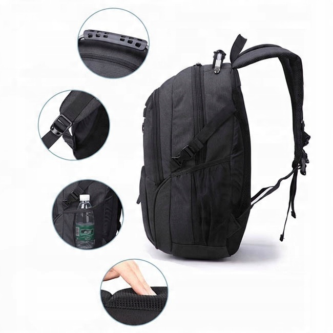 Plecak miejski turystyczny czarny usztywniany tył Aoking 32L z linką