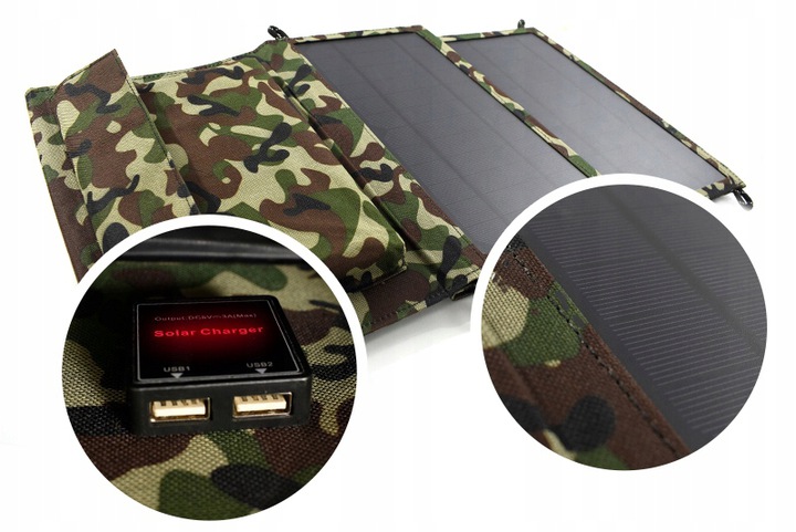 PRZENOŚNY PANEL SŁONECZNY 4 PANELE 2xUSB 20W MATA SOLARNA SKŁADNA W GÓRY