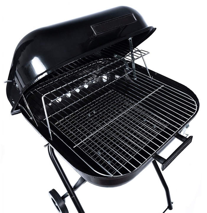 GRILL Węglowy na brykiet Ogrodowy PRZENOŚNY turystyczny WÓZEK POKRYWA