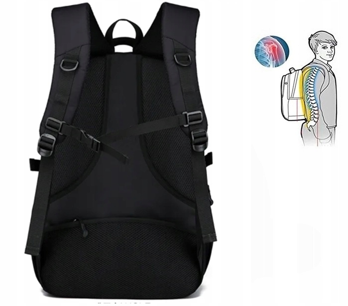 Plecak szkolny wielokomorowy czarny