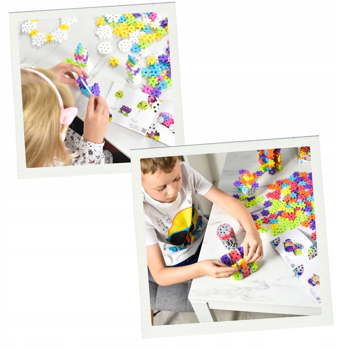 KLOCKI KONSTRUKCYJNE WAFLE MELI Basic Constructor PINK 400 el PUZZLE GOFRY