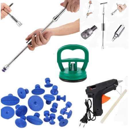 Zestaw do Wyciągania Usuwania Wgnieceń karoseri Młotek + ssak + Pistolet KL