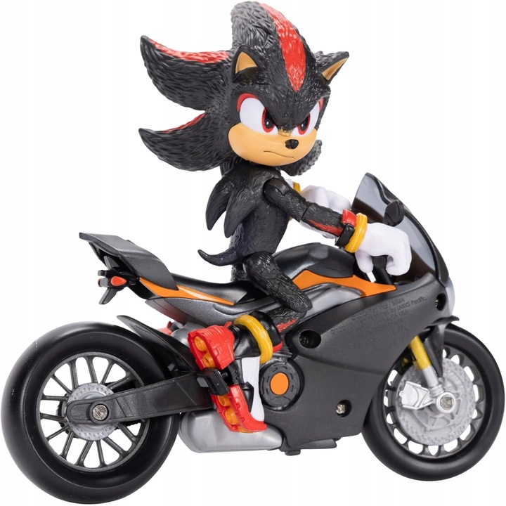 SONIC 3 THE HEDGEHOG FIGURKA SHADOW + CZARNY MOTOCYKL ZESTAW RUCHOME KOŁA