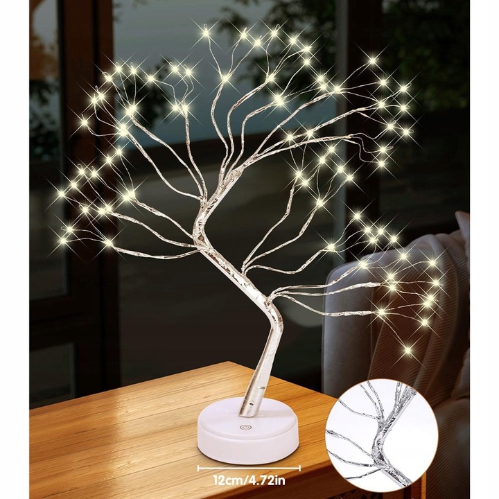 DRZEWKO ŚWIĄTECZNE OZDOBNE ŚWIECĄCE LED 50 CM LAMPKA NOCNA DEKORACJA USB