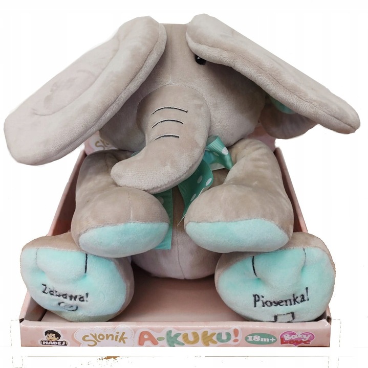 SŁONIK A KUKU INTERAKTYWNY mówi i śpiewa po polsku MADEJ miętowy