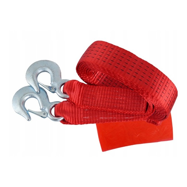Lina linka holownicza taśmowa 7500 kg 50 mm 5 m hak + hak AMIO-02013