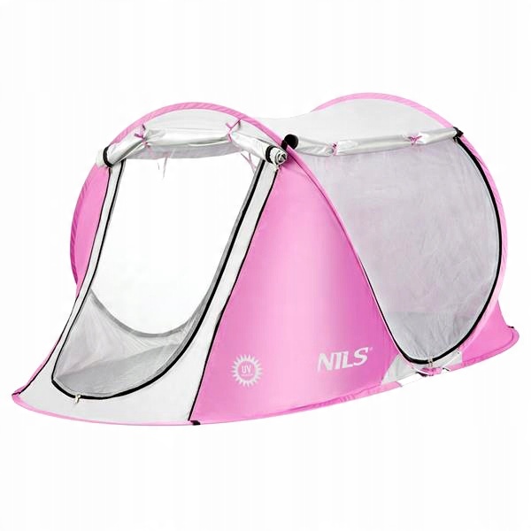 Namiot Plażowy Samorozkładający się dla Dzieci Różowy NILS Lekki POP-UP