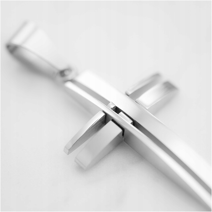 Wisiorek męski zawieszka krzyżyk stal chirurgiczna 316L z grawerem BLINGART