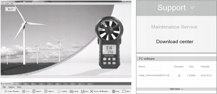 ANEMOMETR WIATROMIERZ MIERNIK WIATRU TEMP POMIAR PRĘDKOŚCI POWIETRZA BT APP
