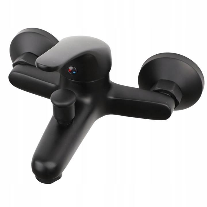 Bateria wannowa z prysznicem czarna ścienna kran DO WANNY słuchawka z wężem