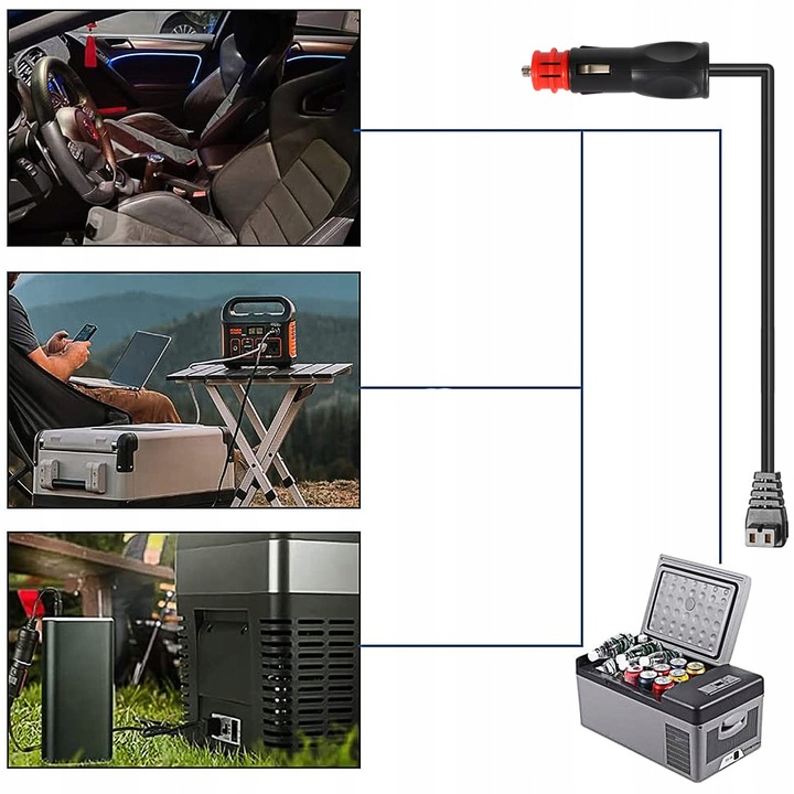 PRZEWÓD KABEL ZASILAJĄCY DO LODÓWKI TURYSTYCZNEJ WAECO DOMETIC 2M 12/24V