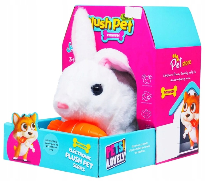 ZAJĄCZEK KRÓLICZEK INTERAKTYWNY Z DŹWIĘKIEM KRÓLIK Z MARCHEWKĄ