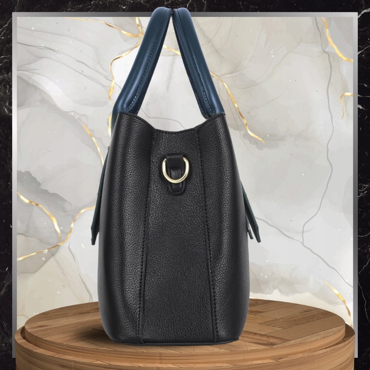 Torebka Skórzana Damska Czarna Na Ramię Torba Elegancka Pojemna Klasyczna