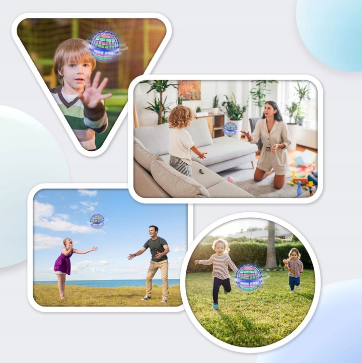 LATAJĄCA PIŁKA LATAJĄCA BOOMERANG SPINNER KULA STEROWANY RĘKĄ LED