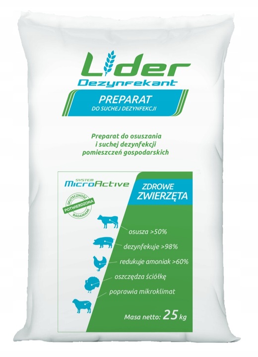 Preparat do suchej dezynfekcji LIDER dezynfekcja kurnika 25kg