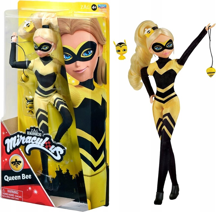 MIRACULOUS lalka Królowa Pszczół Chloe Bee bajka Biedronka Czarny Kot duża
