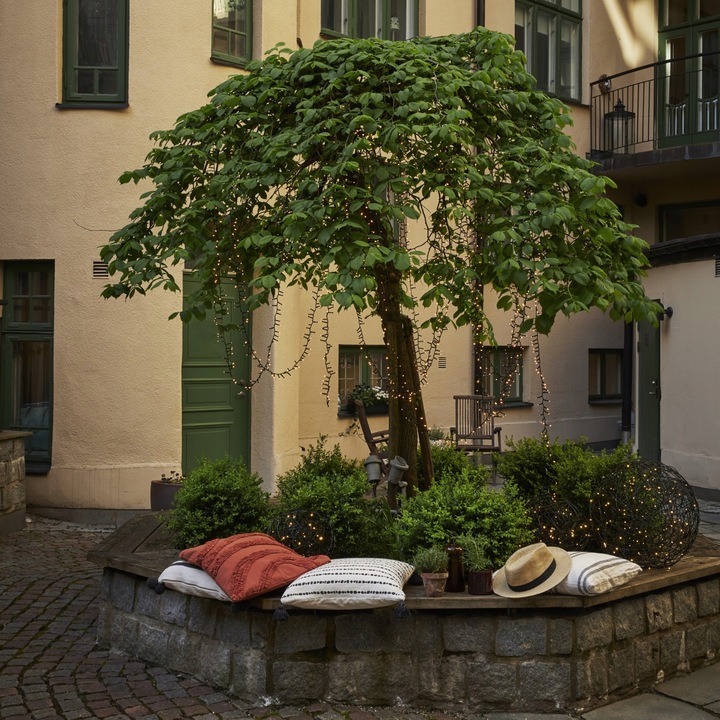 Lampki choinkowe LED bardzo gęste 800 diod 16m Białe Ciepłe 1900k