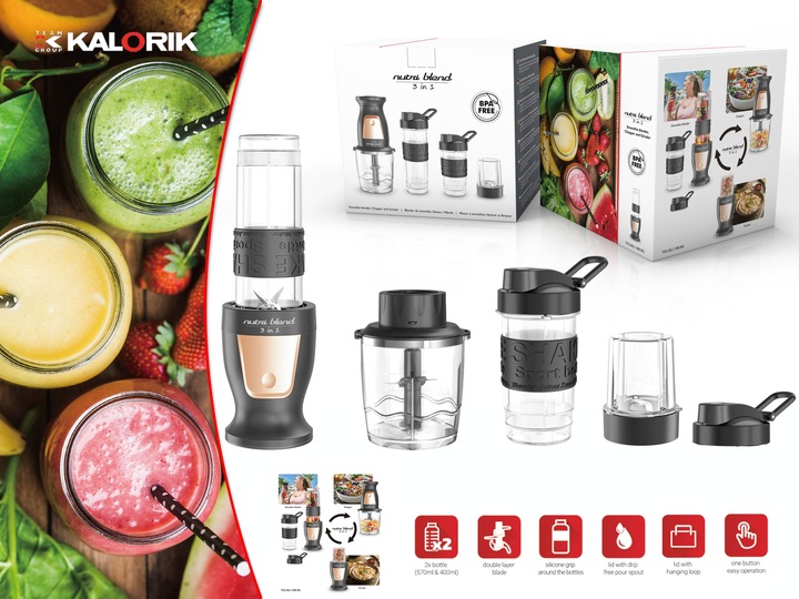 BLENDER KIELICHOWY DO KOKTAJLI SMOOTHIE BUTELKI SIEKANIE MIELENIE BLEND&GO