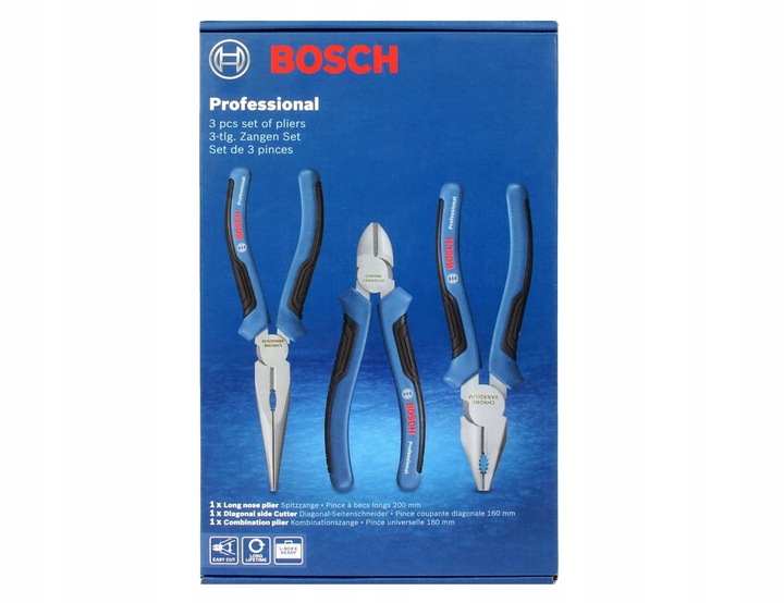 Zestaw 3 narzędzi szczypce kombinerki BOSCH