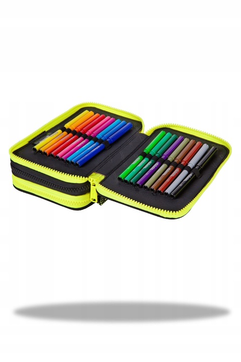 CoolPack Piórnik szkolny trzykomorowy z wyposażeniem Gradient Lemon
