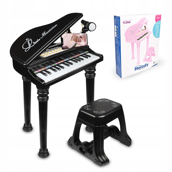 PIANINO ORGANY KEYBOARD DLA DZIECI KRZESEŁKO MIKROFON KARAOKE TRZY KOLORY