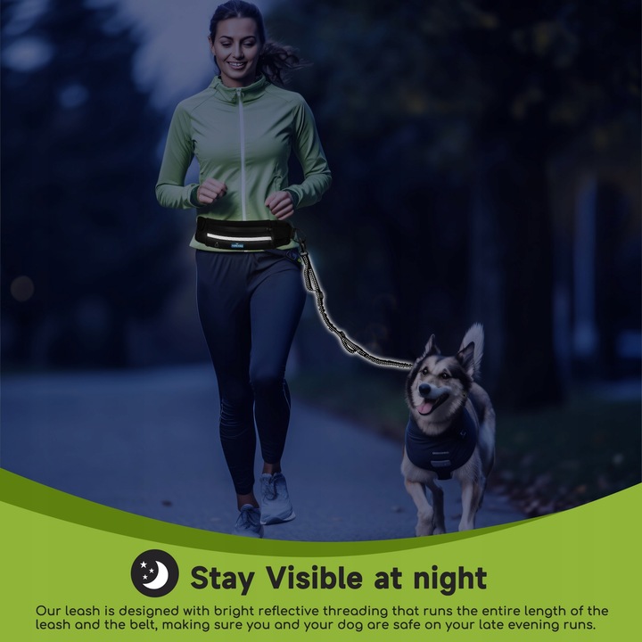 PAS SASZETKA DO BIEGANIA Z PSEM Elastyczna lina trakcyjna