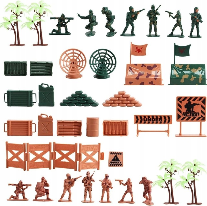 56x ŻOŁNIERZYKI POJAZDY MAPA WALIZKA ZESTAW ZABAWKA DLA DZIECKA PREZENT 56X