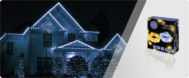 PIĘKNY JASNY WĄŻ ŚWIETLNY Z BROKATEM LED LAMPKI OZDOBNE CHOINKOWE 10M ZEW.