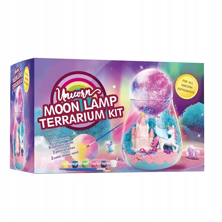 Jednorożec Zestaw Kreatywny Dziewczynki Lampka Nocna Piasek Kinetyczny DIY