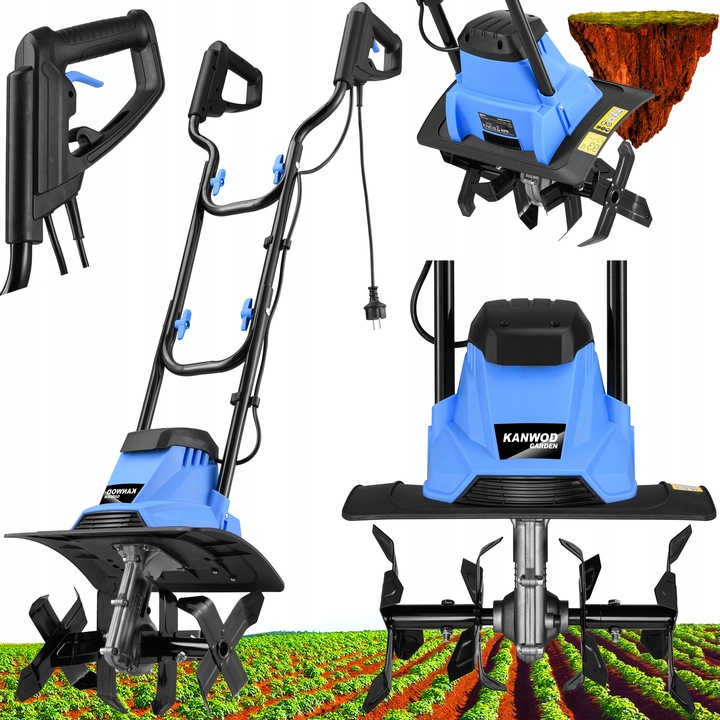 GLEBOGRYZARKA ELEKTRYCZNA MOCNY KULTYWATOR GIGANT 36CM DO ZBITEJ GLEBY