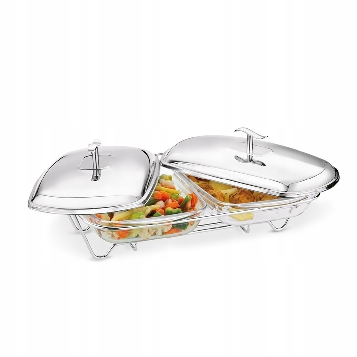 NACZYNIA SZKLANE na podgrzewaczu prostokątne Tadar Longa 2 x 2 l